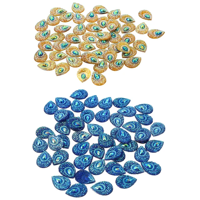 100PCS Flache Rückseite Teardrop Nähen Patch Strass Nähen Beadds 7
