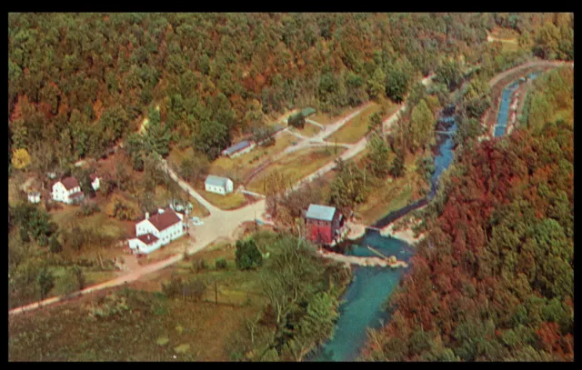 Aerial View Rainbow Trout Ranch Rockbridge Missouri Chrome Postcard