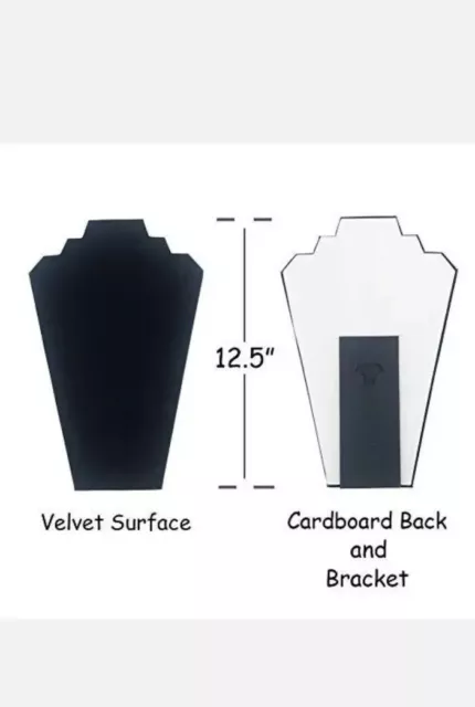 Lot of 6 Necklace Display Stand Black Velvet Jewelry Pendant Necklace Holder
