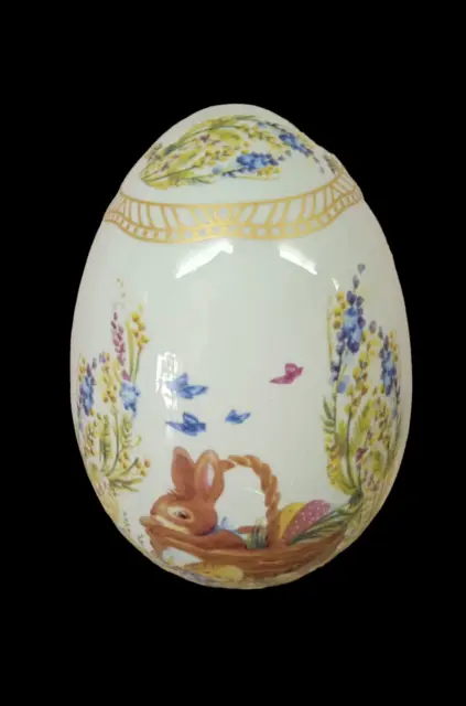 Uova Finte In Porcellana Faberge Da Collezione Decorate Artigianali Bianco fiori