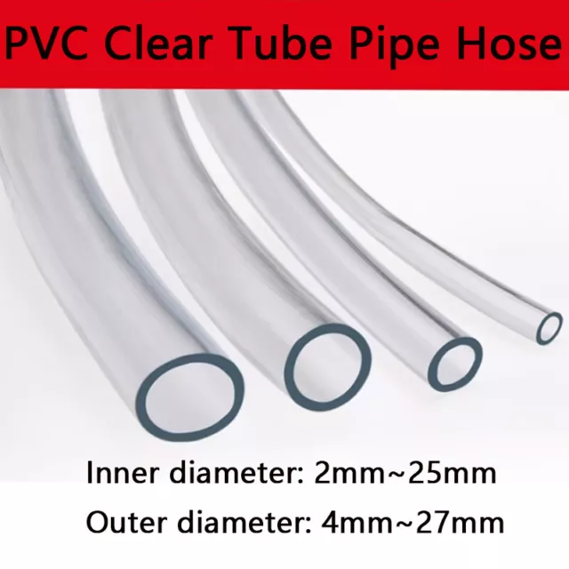 PVC Clear Tube Pipe Hose Flexible Fuel Oil Air Aquarium Water Pond ID 2mm ~ 25mm