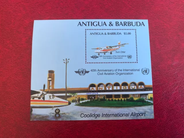 Antigua & Barbuda 1985 Mnh Souvenir Sheet Icao Coolidge Airport Twin Otter