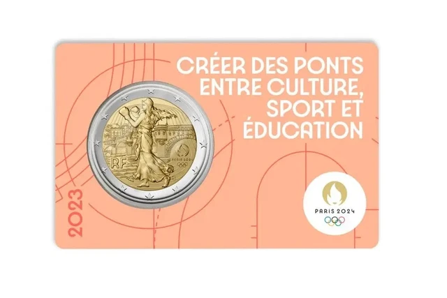 FRANCIA 2 EURO 2023 Conm.j.olimpicos Paris 2024 - Coincard Amarillo ...