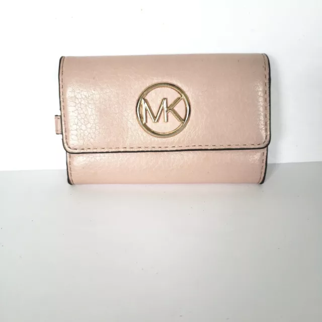 MICHAEL KORS MK Light Pink Leather  Wallet 6 Key Hooks Ring Holder Logo Small