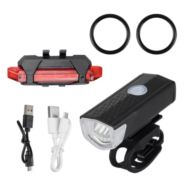 Rechargeable USB LED Phare Feux arrière avant Lumières de vélo Lampe de vélo
