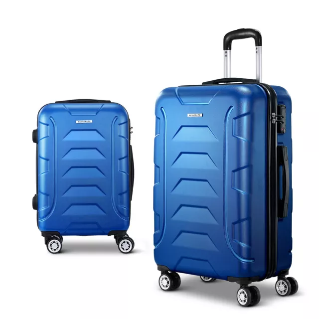 Wanderlite 2pc Luggage Trolley Travel Suitcase Set TSA Hard Case Lightweight