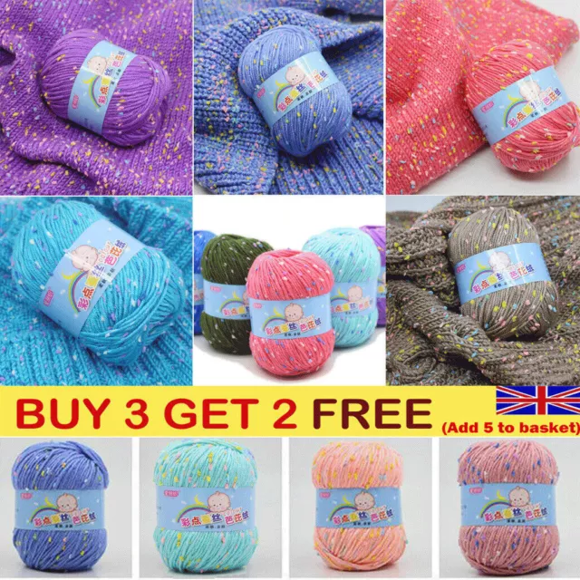 Baby Cotton Rainbow Wool 21 Color Super Soft 50g Double Knitting Crochet Yarn