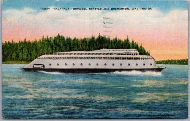 Ferry Kalakala Between Seattle And Bremerton Washington Postcard M97