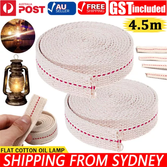 4.5M Flat Cotton Oil Lamp Lantern Wick For Kerosene Burner Lighting Pratical AU