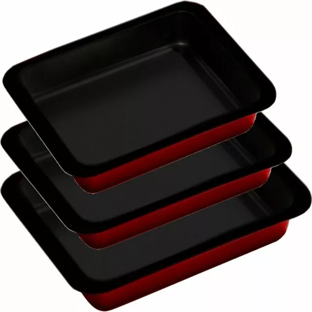 Juego de 3 bandejas de tostar para horno antiadherente sartén utensilios de cocina bandejas grandes