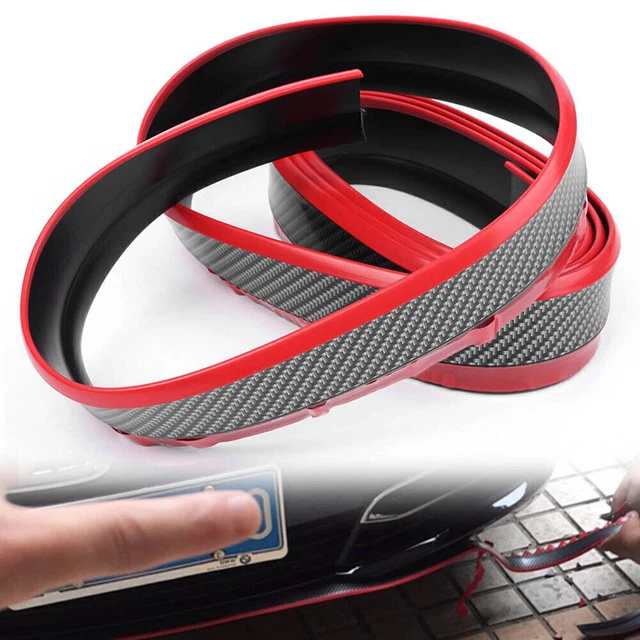 Lower Lip Protective Strip Bumper Skirts Trim Rubber Anti-Scratch Decor Black