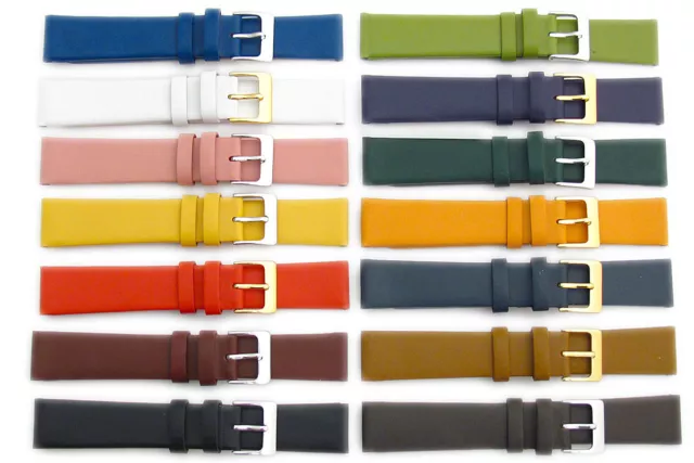 Fine Calf Leather Watch Strap Band Choice of Colours 16mm 18mm 20mm