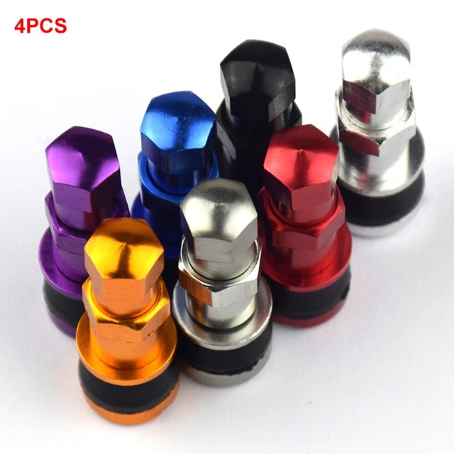 4PCS ALUMINUM WHEELS Dust Caps Boltin Tire Stem Caps Car Vacuum Tire