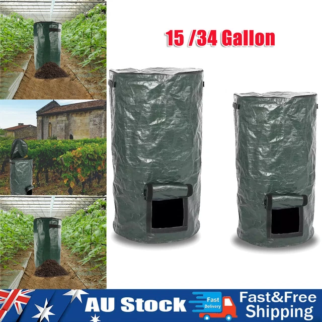 Portable Organic Compost Bag Garden Fertilizer Fruit Planter Waste Bin Collector