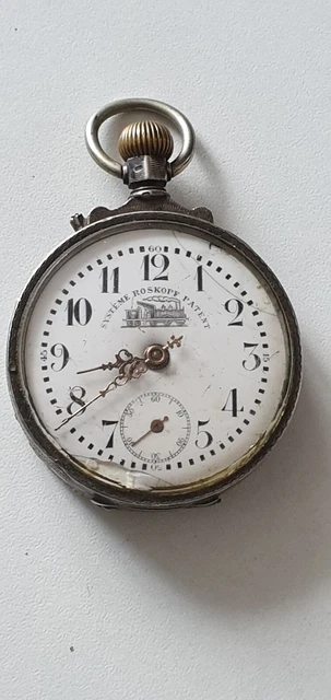 Montre à Gousset Chronomètre En Argent Massif 19ème Siècle - Fonctionne - Occasion Très Bon état