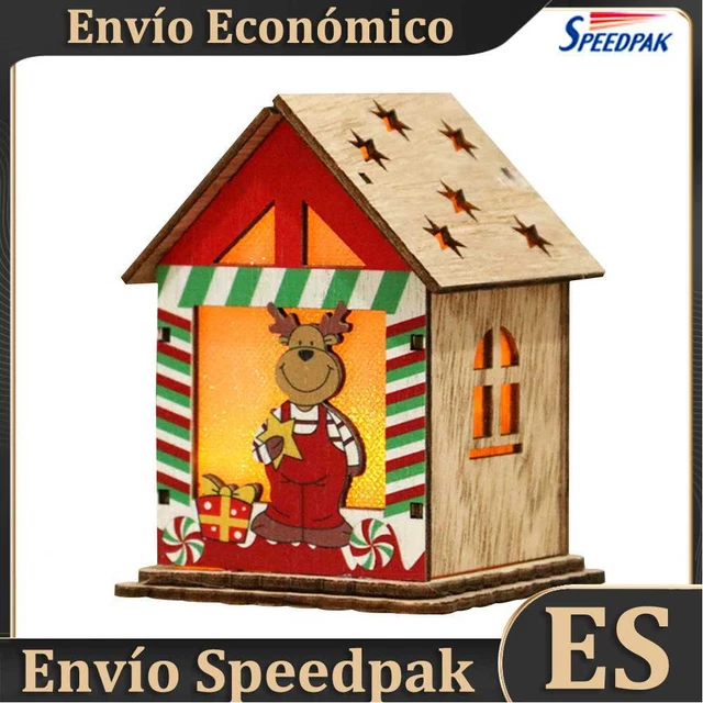 Xmas Tree Decor Cabin DIY Деревянный дом Висячие игрушки Настольные украшения (о