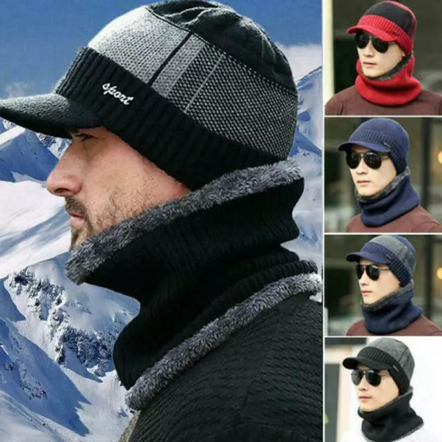 Gorro Para Hombre Gorros De Invierno Hombres Para El Frio Con Bufanda Punto 2020