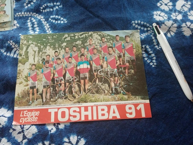 CYCLISME brochure carte cycliste EQUIPE 1991-équipe toshiba CYCLES velo-jalabert