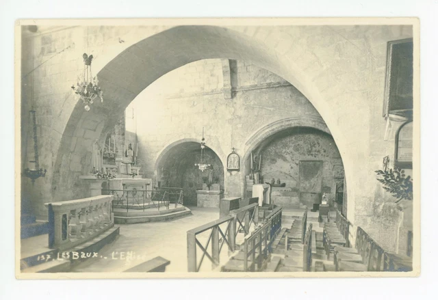 Les Baux en Provence—Antique Real Photo RPPC CPA Church Interior Eglise 1910s