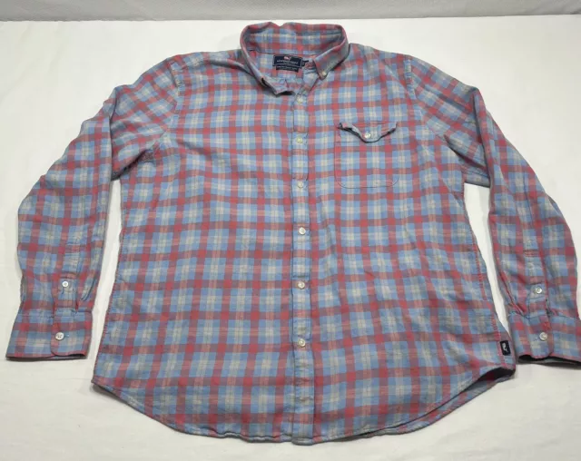 VINEYARD VINES MENS Slim Fit Crosby Pink Blue Long Sleeve Shirt XL $30. ...