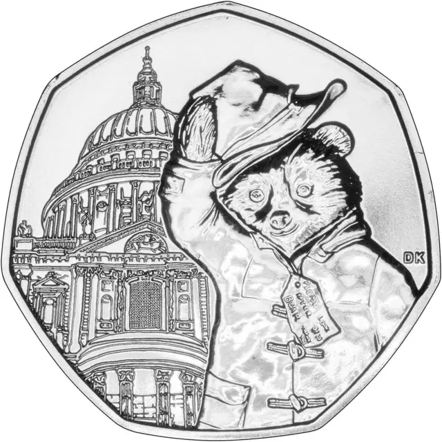 PADDINGTON BEAR  St Pauls LONDON  2019 Bright UNCIRCULATED  50P COIN. Now RARE.