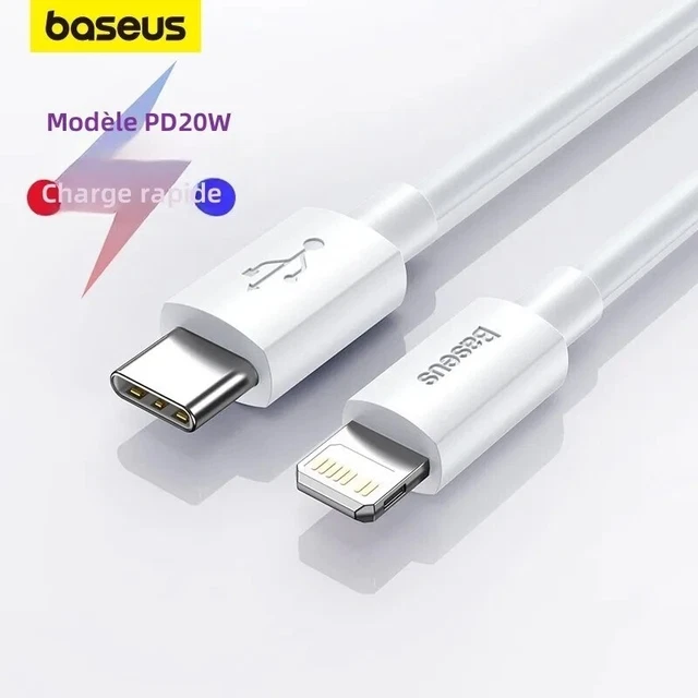 Bas192.- Câble USB Type C PD pour iPhone, Fil decharge rapide pour iPhone, 1.5 M