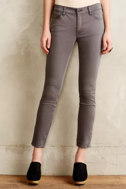 Pilcro Serif Sateen Zip Jeans Ankle Legging Pants Sizes 28/6 Grey ANTHROPOLOGIE