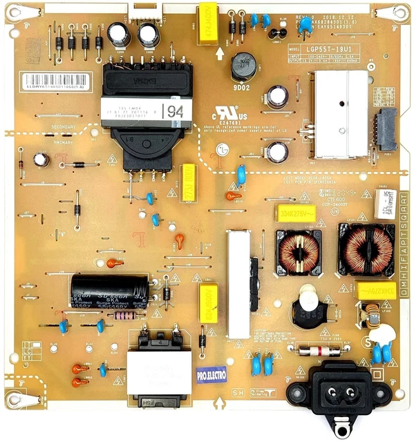 PIECES DETACHEES: Carte d'alimentation Tv Lg 55EG9A7V EAX67218501(1.4) EAY64510701 - D'occasion en très bon état