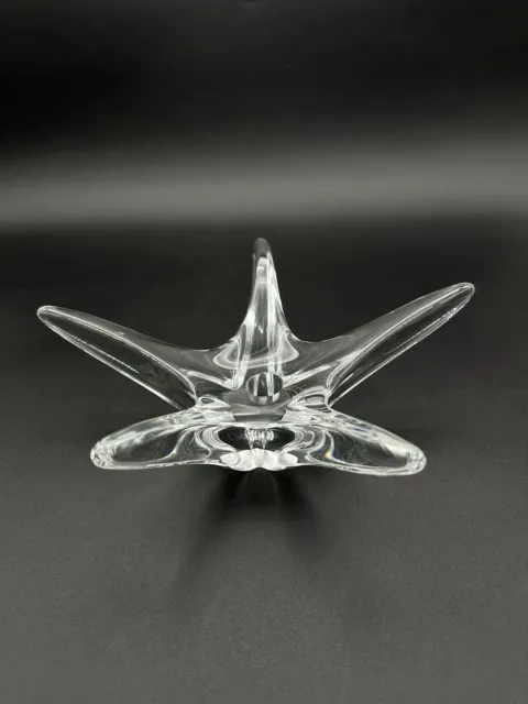 Daum France Crystal Large 10” Starfish Candlestick Holder Signed