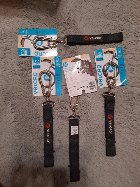 4-Velcro Brand Easy Hang 24 In. x 1 In. Bk 200 Lb. Capacity Strap with Carabiner