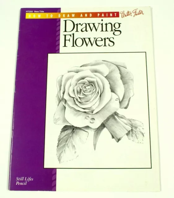 Dibujo Flor Walter Foster Cómo dibujar y pintar 1997 Libro Vintage AG049