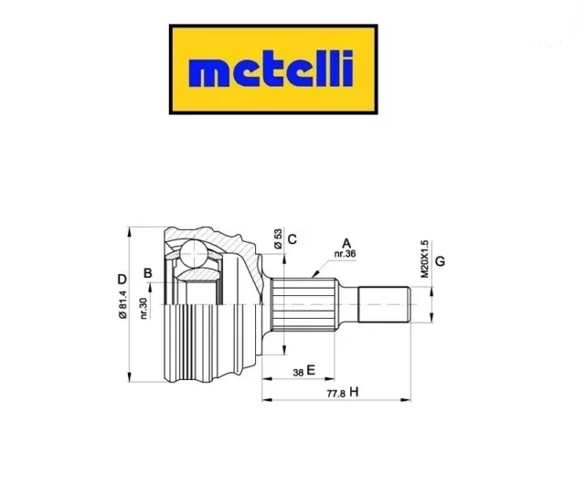 151241 Giunto omocinetico ruota adatto a Golf IV (MARCA METELLI)