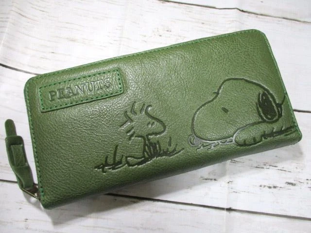 Wallet Women Long Round Snoopy Genuine Leather Friends
