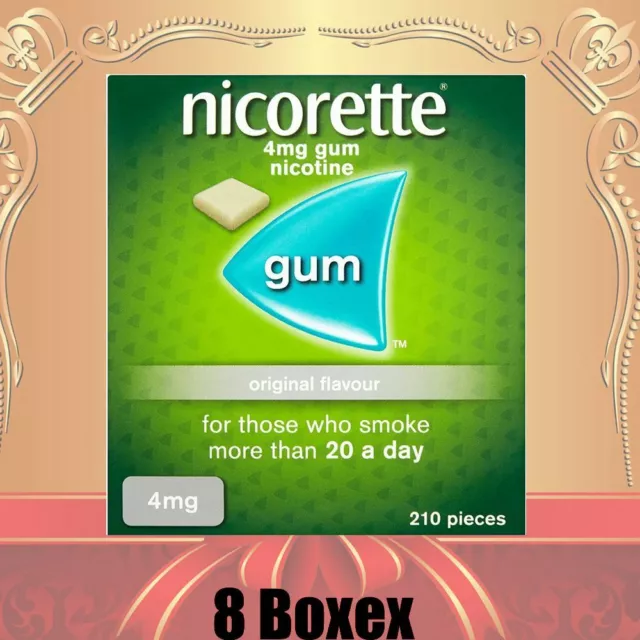 Nicorette Original Aroma Kaugummi 4 mg (210 Stück) Verfall - 06/2025 (8 BOXEN)