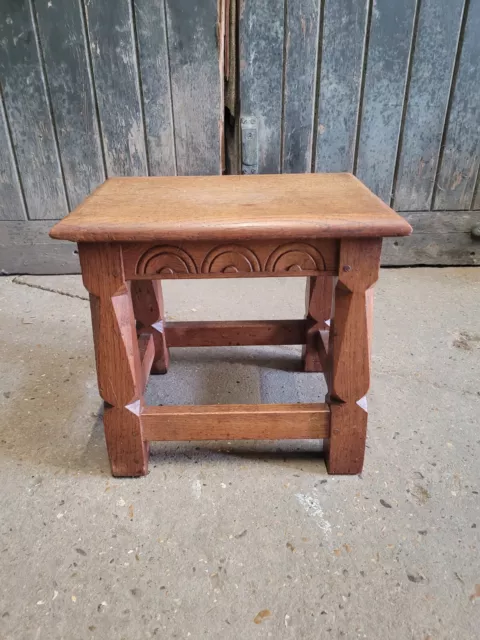 Antique Arts And Crafts Footstool Milking Stool