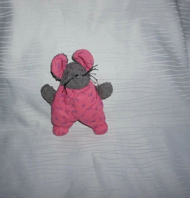 Sigikid Kuscheltier Maus rosa mit Muster ca.18cm Stofftier RAR guter Zustand!