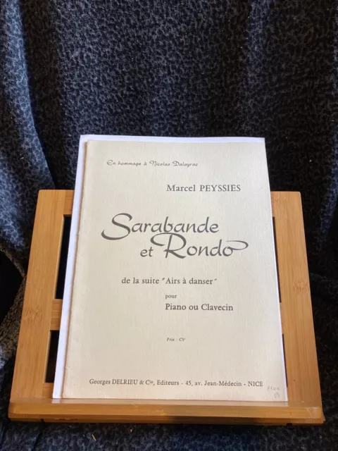Marcel Peyssies Sarabande et rondo partition pour piano éditions Delrieu