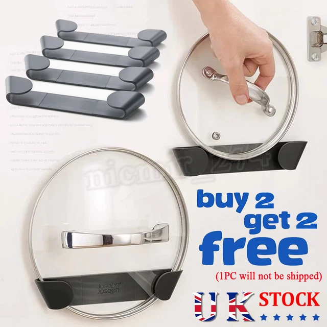 WALLMOUNTED POT LID Organizer Rack Saucepan Pan Dish Storage Holder