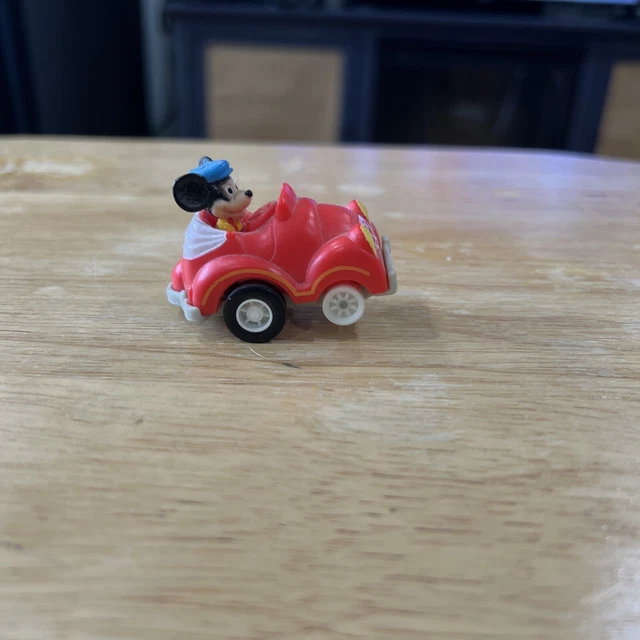 VINTAGE 1988 MCDONALD'S Happy Meal Mickey Mouse Red Pull Back Car Walt