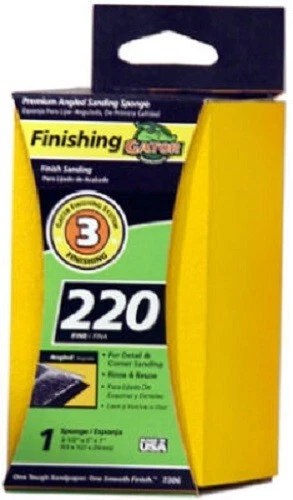 Ali Gator Grit, EZ123 Angle Sanding Sponge, 220-Grit
