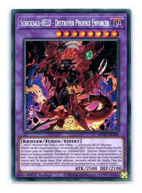 Destiny HERO - Destroyer Phoenix Enforcer MP22-DE209 Secret Rare 1st Ed Yugioh G