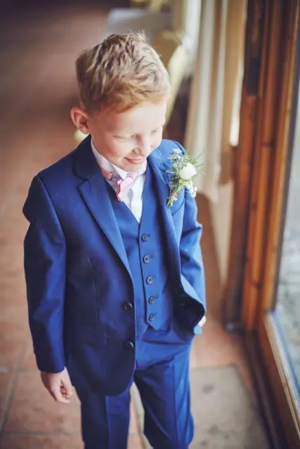 Dinner Suit 3 Pieces Birthday Blue Suit Party Prom Suit Page Boy Wedding Suit