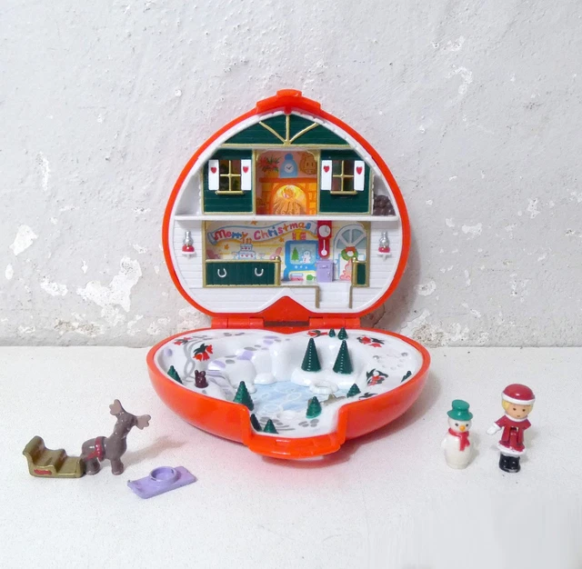 Polly Pocket Bluebird Christmas 1989 – Figurine Renne Et Traîneau, Vintage