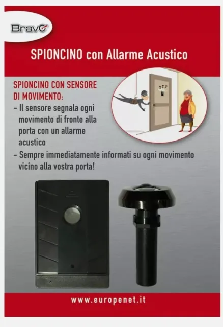 Spioncino Bravo Con Allarme Acustico E Sensore Di Movimento