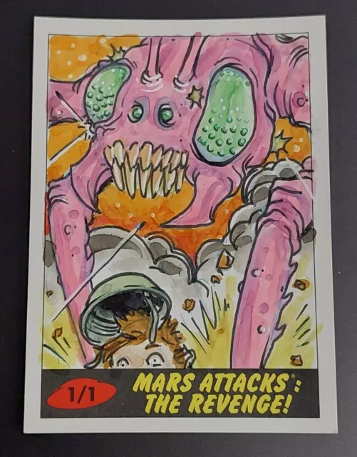 2017 Topps Mars Attacks: The Revenge Sketch Art Card by Andrew DRONE Cosson 1/1