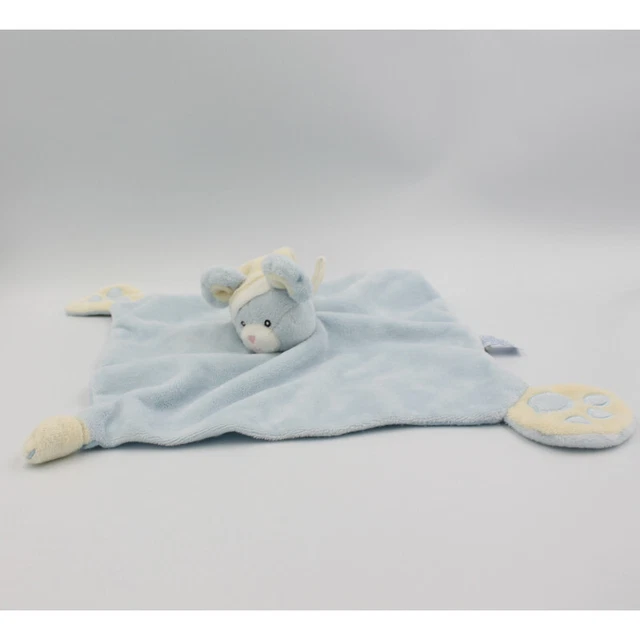 Doudou plat souris bleu blanc GIPSYDoudou plat souris bleu blanc GIPSY - 3490