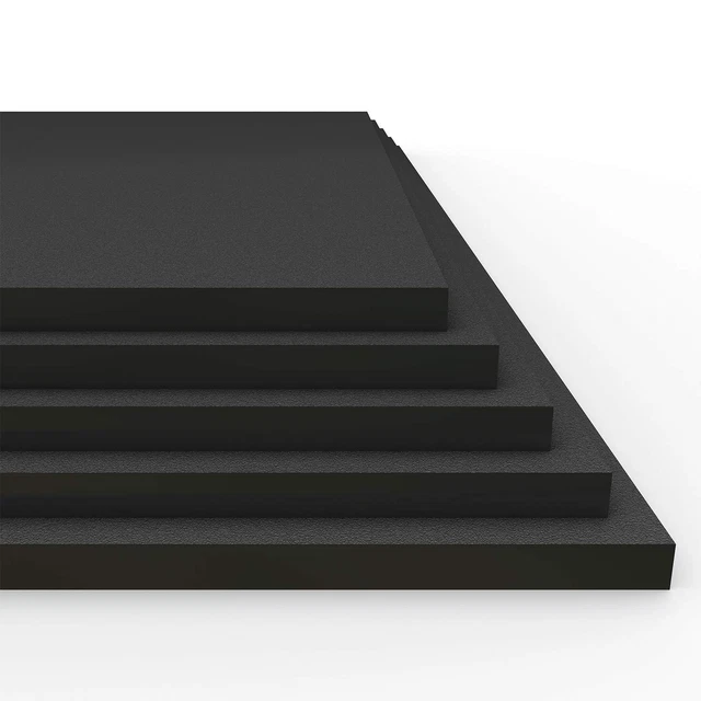 HDPE Plastic Sheet (5 Sheets) 12" X 24" X 1/4" - Black Marine Board -