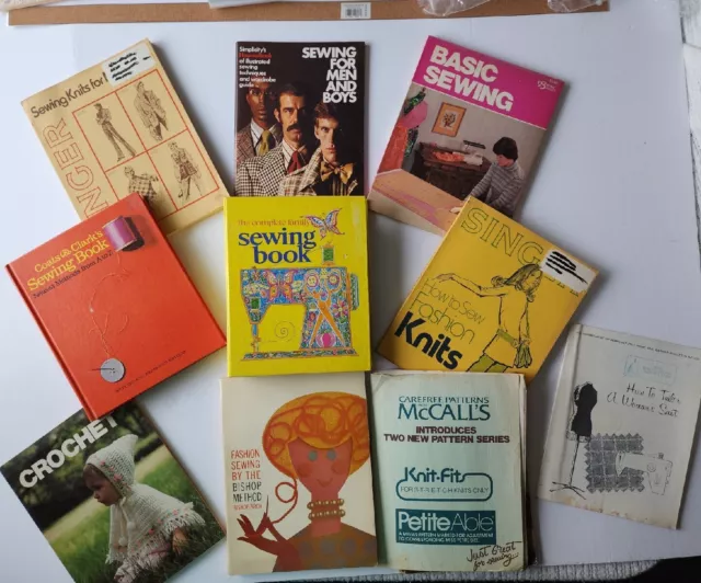 Vintage 1950s-70s Sewing Book Lot Beautiful Collection Great for Off the Grid