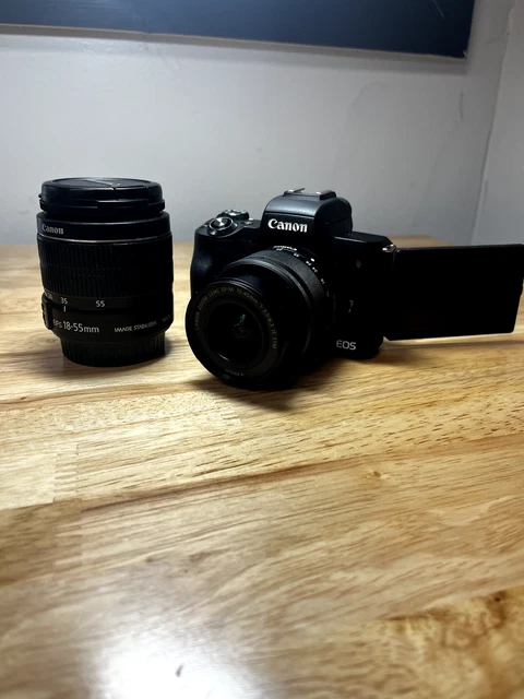 Canon EOS M50 Mark II 24.1MP Mirrorless Camera w/ 2 Lens and Charger