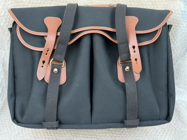 Billingham 445 Camera Bag - Black Canvas / Tan Leather (Olive Lining)